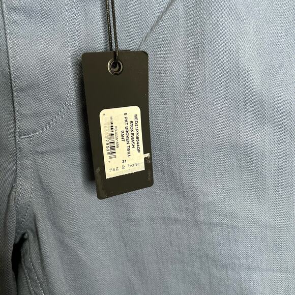 Rag & Bone 5 pocket Broken Twill Pants size 31 Stone Wash NWT mens - Picture 7 of 7